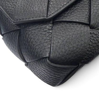 Bottega Veneta Diago Gray Leather Intrecciato Shoulder Bag Black — view 7