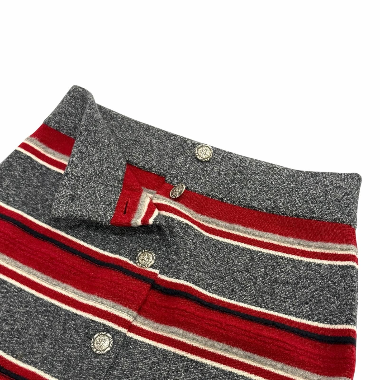 Chanel Cashmere 100% CC Logo Button Border Knit Pencil Skirt Multi 36 — view 5