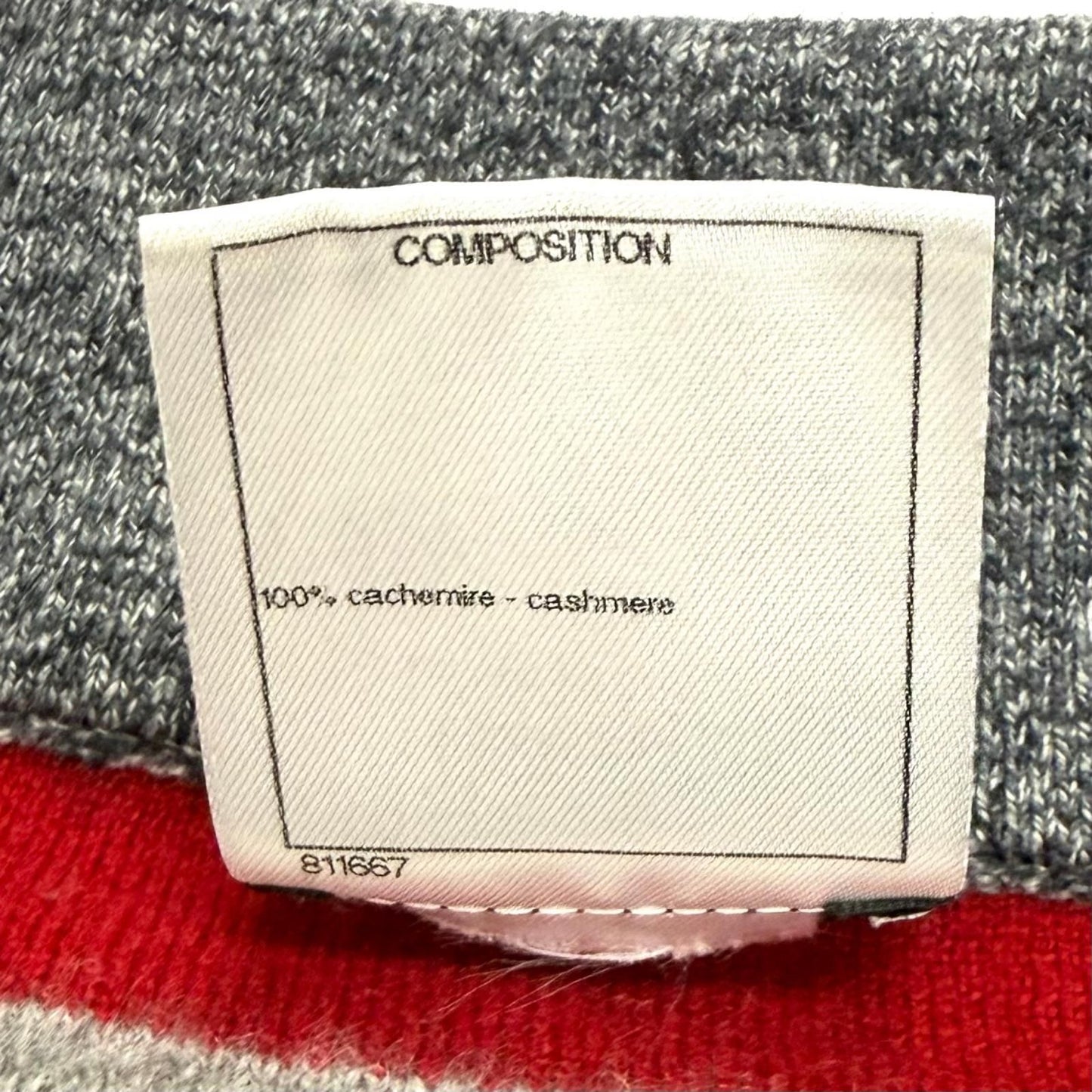 Chanel Cashmere 100% CC Logo Button Border Knit Pencil Skirt Multi 36 — view 8