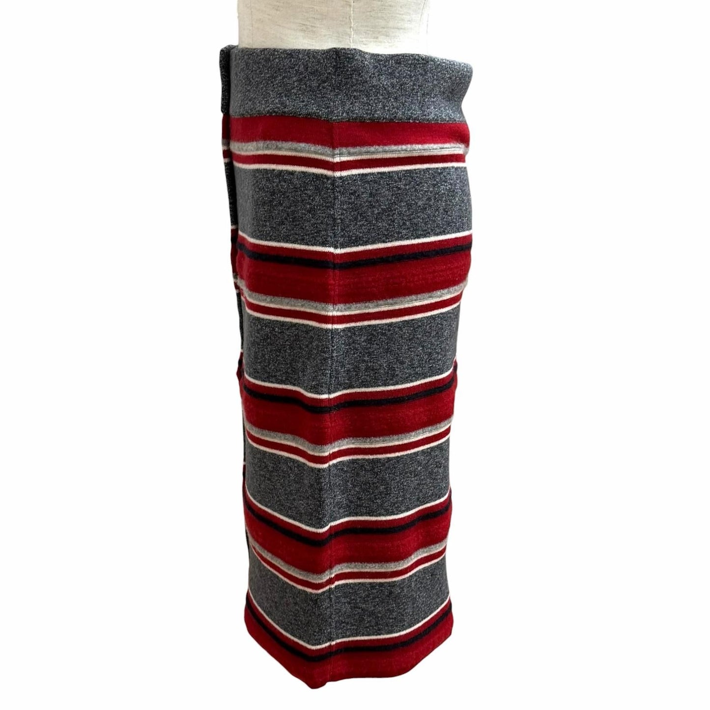 Chanel Cashmere 100% CC Logo Button Border Knit Pencil Skirt Multi 36 — view 3