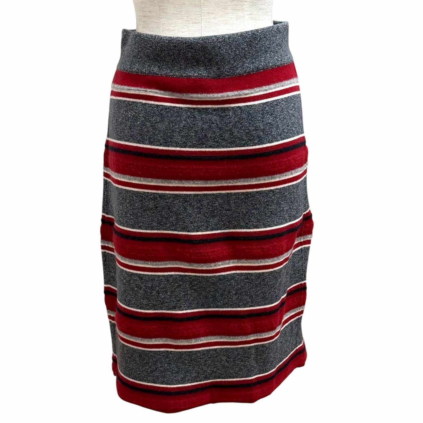 Chanel Cashmere 100% CC Logo Button Border Knit Pencil Skirt Multi 36 — view 4