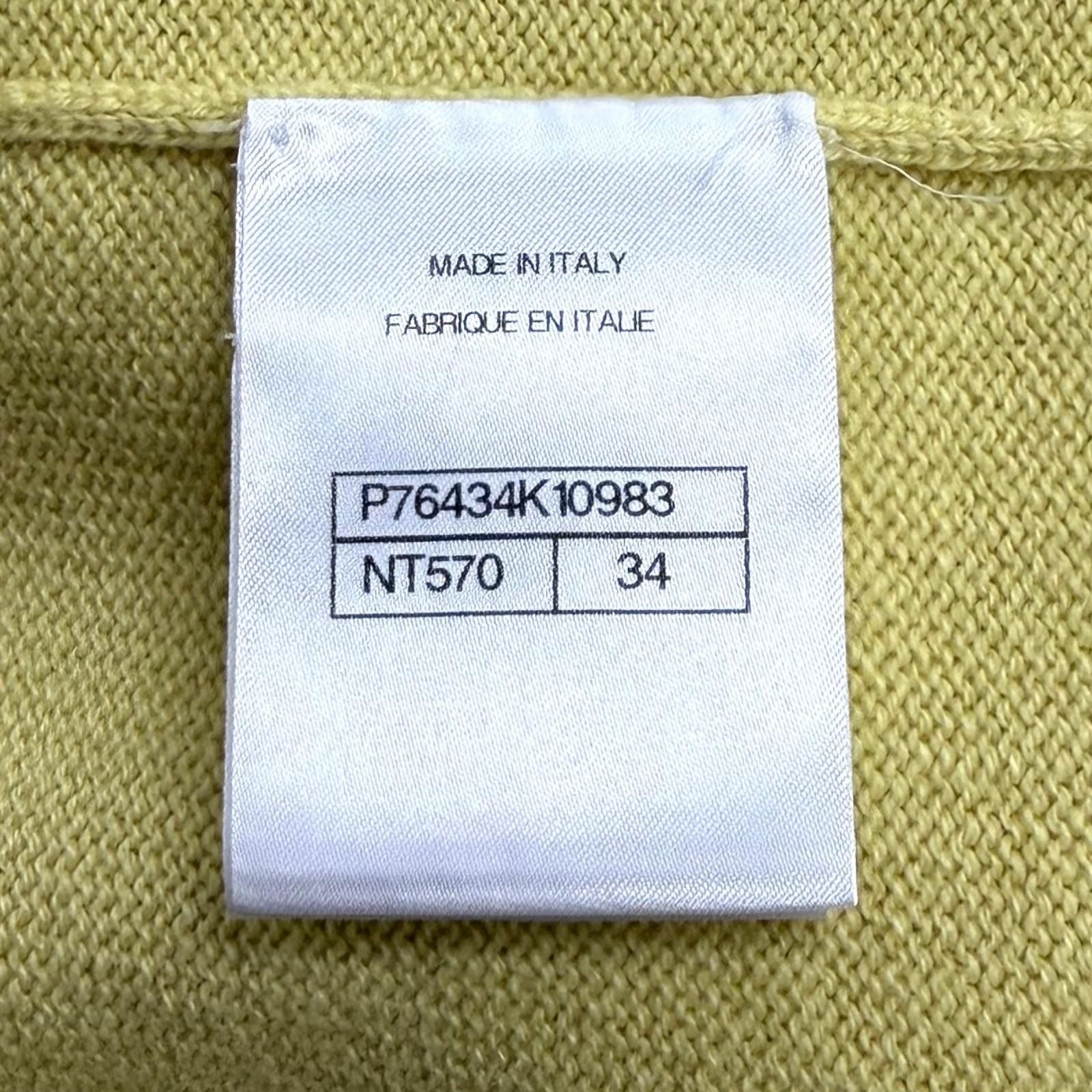 Chanel Cashmere 100% Oversized CC Logo Sequin Long Sleeve Tunic Yellow Purple 34 — view 7