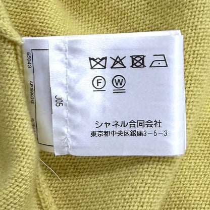Chanel Cashmere 100% Oversized CC Logo Sequin Long Sleeve Tunic Yellow Purple 34 — view 8