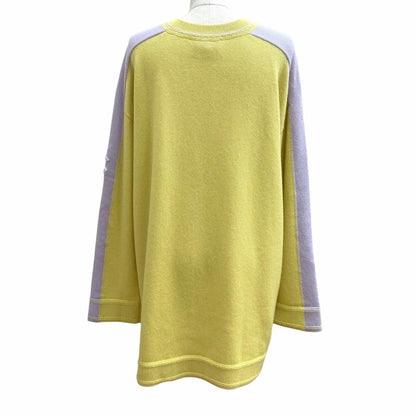 Chanel Cashmere 100% Oversized CC Logo Sequin Long Sleeve Tunic Yellow Purple 34 — view 4