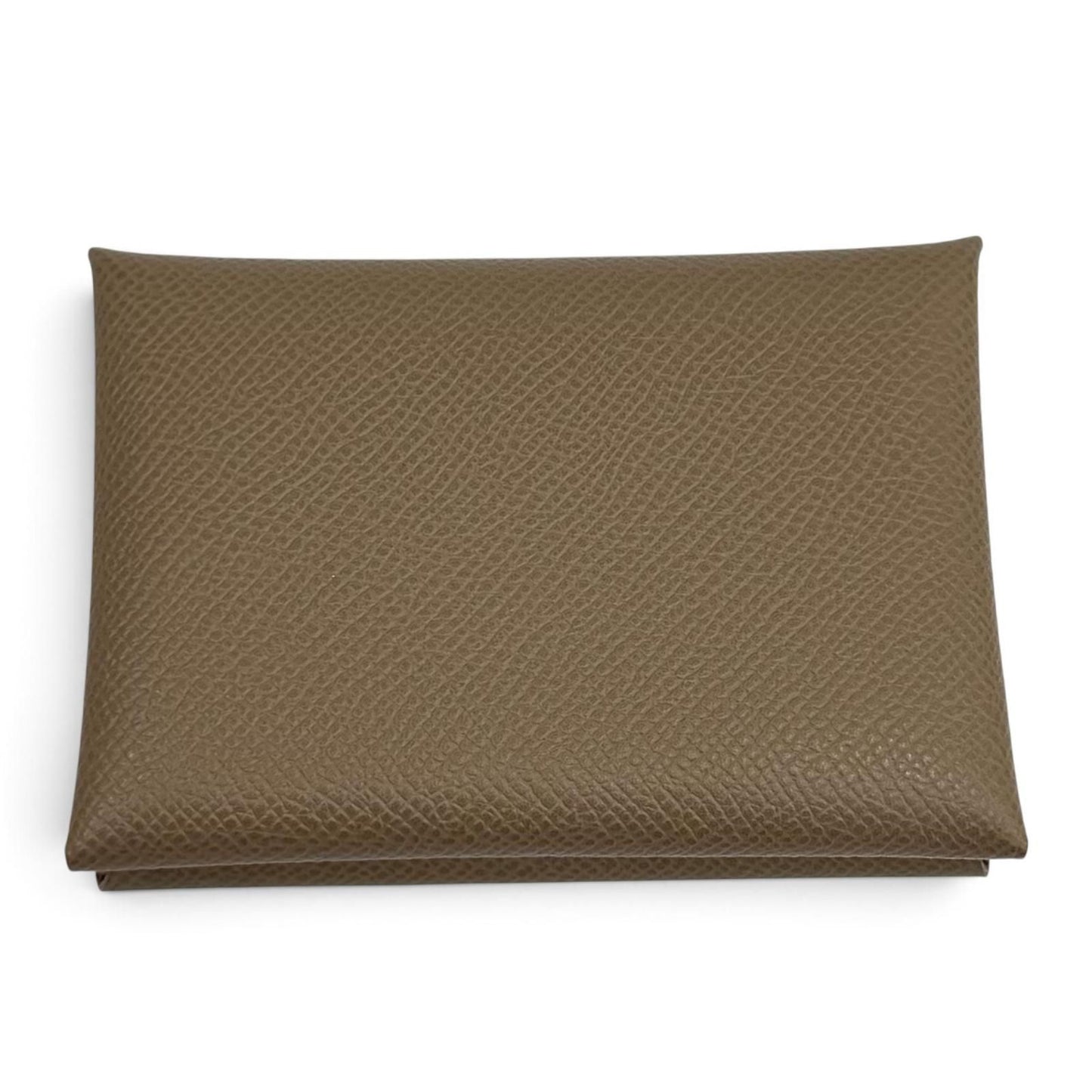 Hermes Calvi Duo Etoupe Veau Epsom Sellier Compact Wallet Bifold