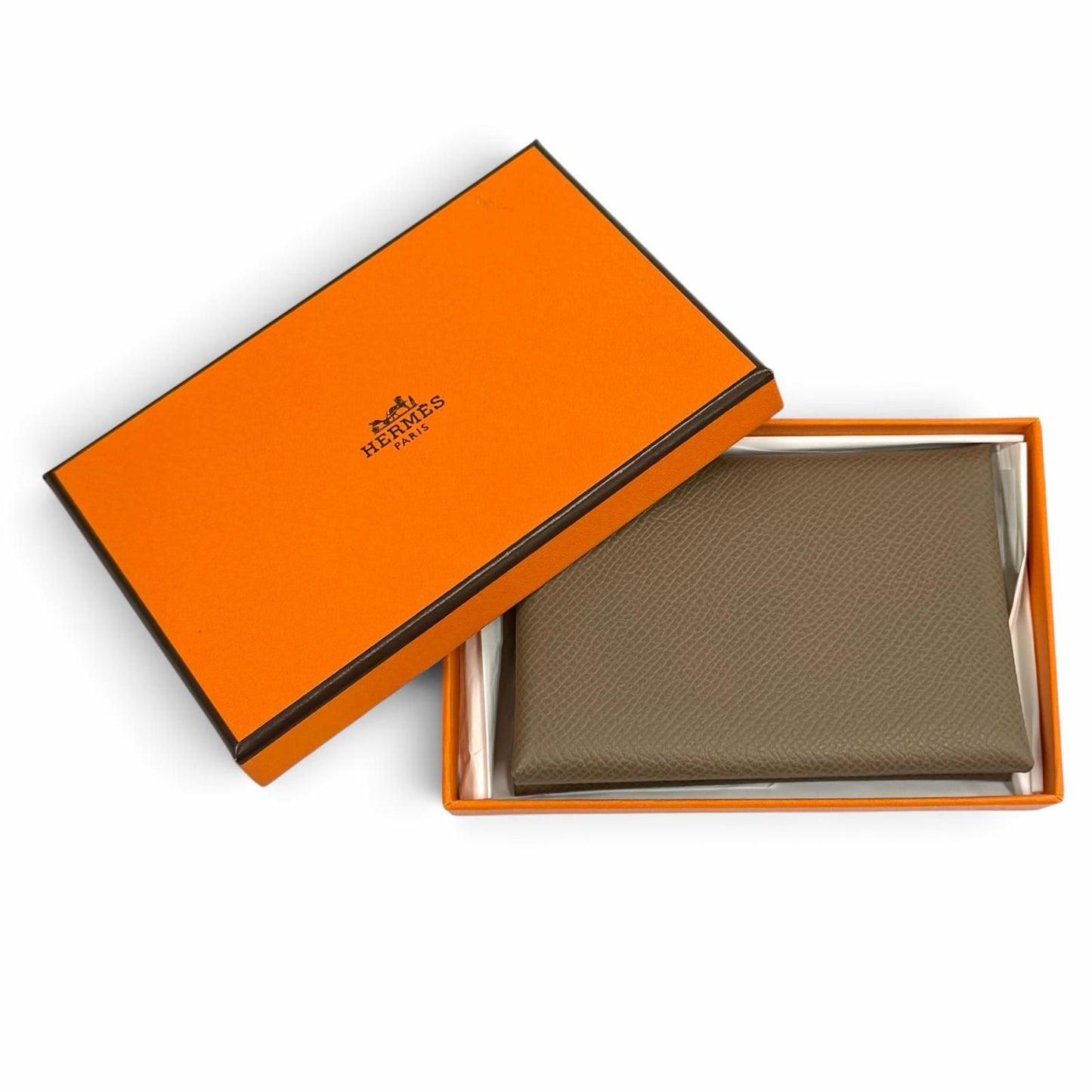 Hermes Calvi Duo Etoupe Veau Epsom Sellier Compact Wallet Bifold — view 2