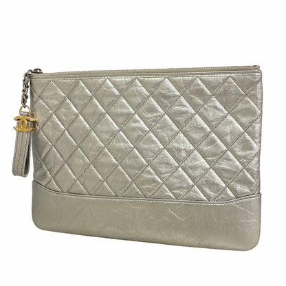 Chanel Clutch Gabrielle de Chanel Leather Silver Gold
