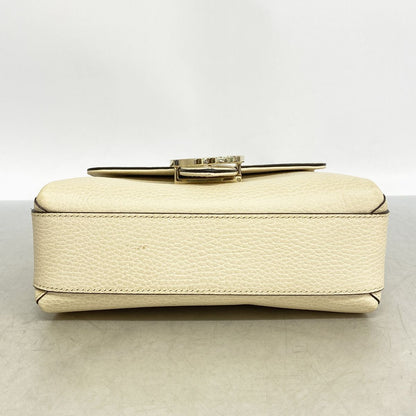 Gucci Shoulder Bag Interlocking G Leather Ivory Champagne Gold — view 3