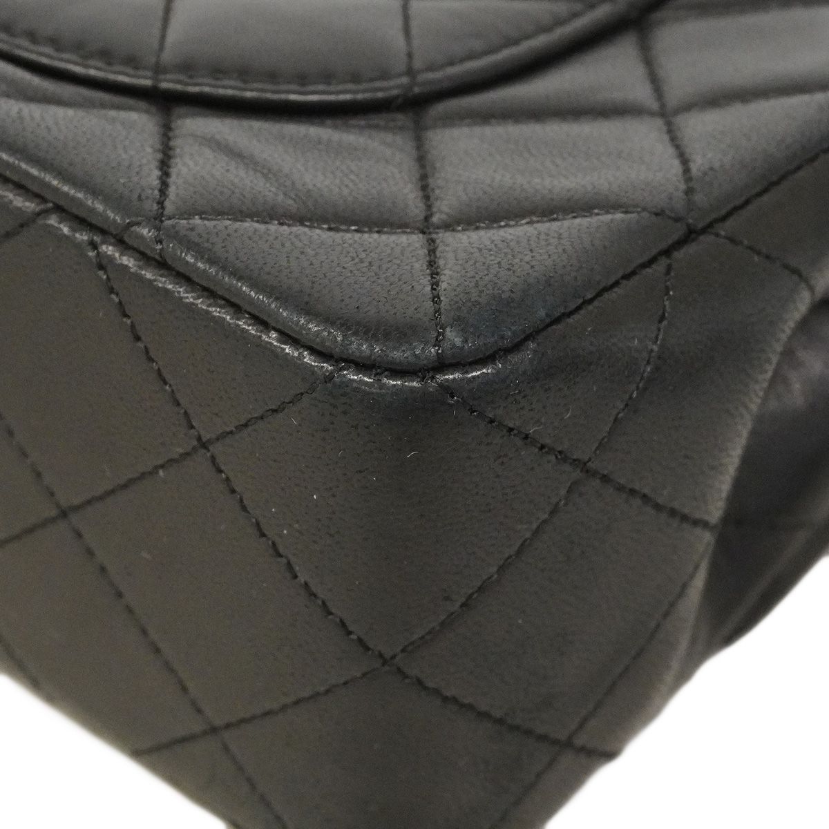 Chanel Shoulder Bag Quilted Lambskin Black Gold — view 6