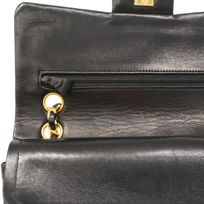 Chanel Shoulder Bag Quilted Lambskin Black Gold — view 8