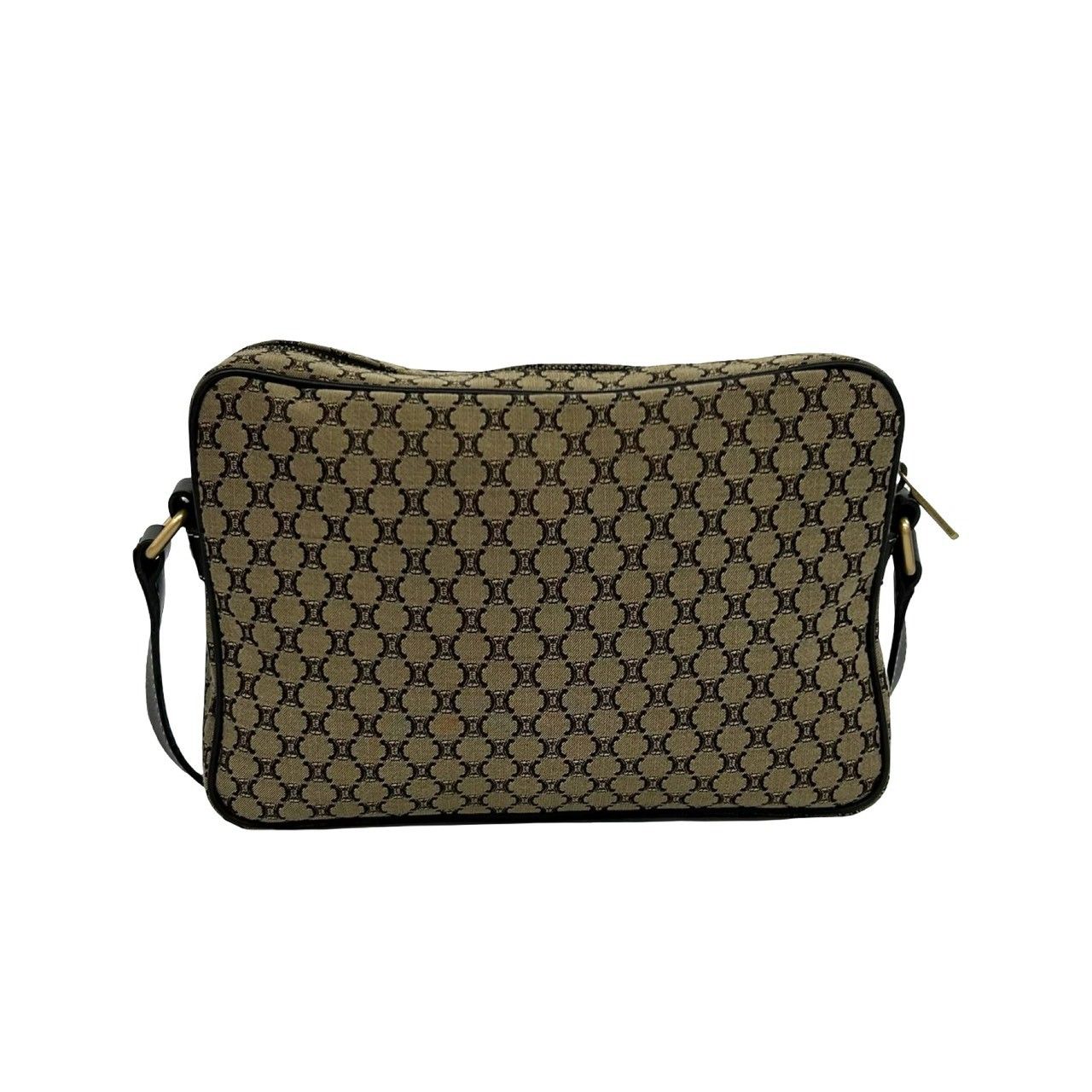 Celine Macadam Blason Pattern Canvas Leather Shoulder Bag Pochette Crossbody — view 3