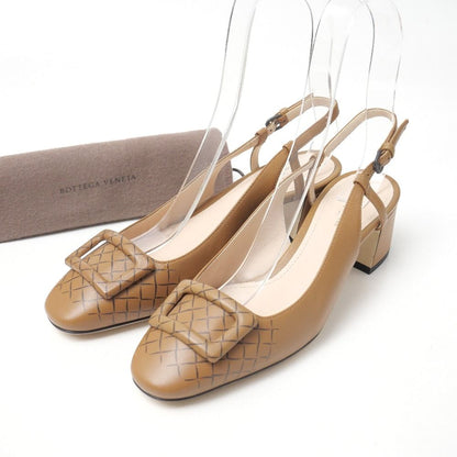 Bottega Veneta Pumps Slingback Chunky Heel Intrecciato Motif Buckle RB