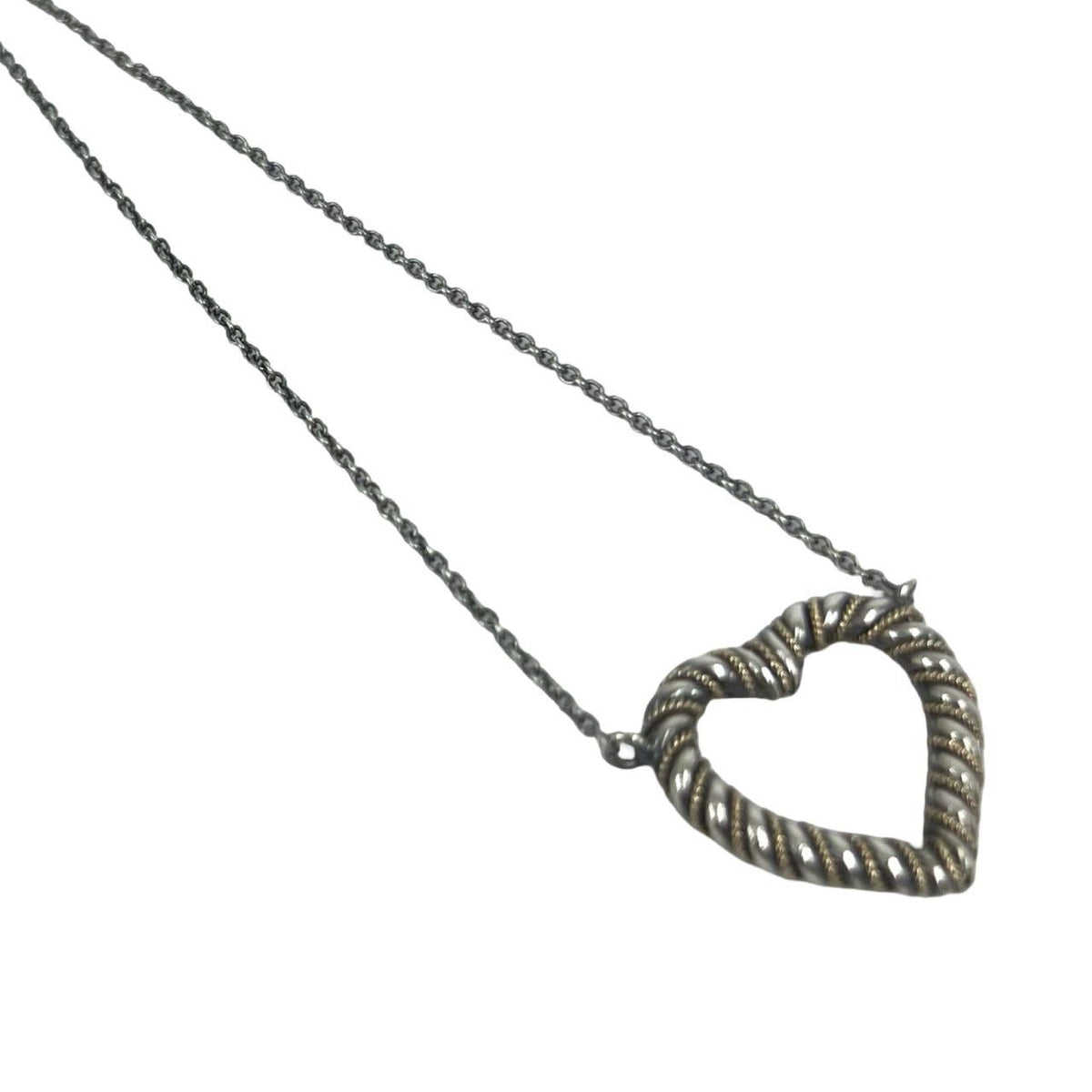Tiffany & Co Twist Heart Necklace Silver Yellow Gold — view 4