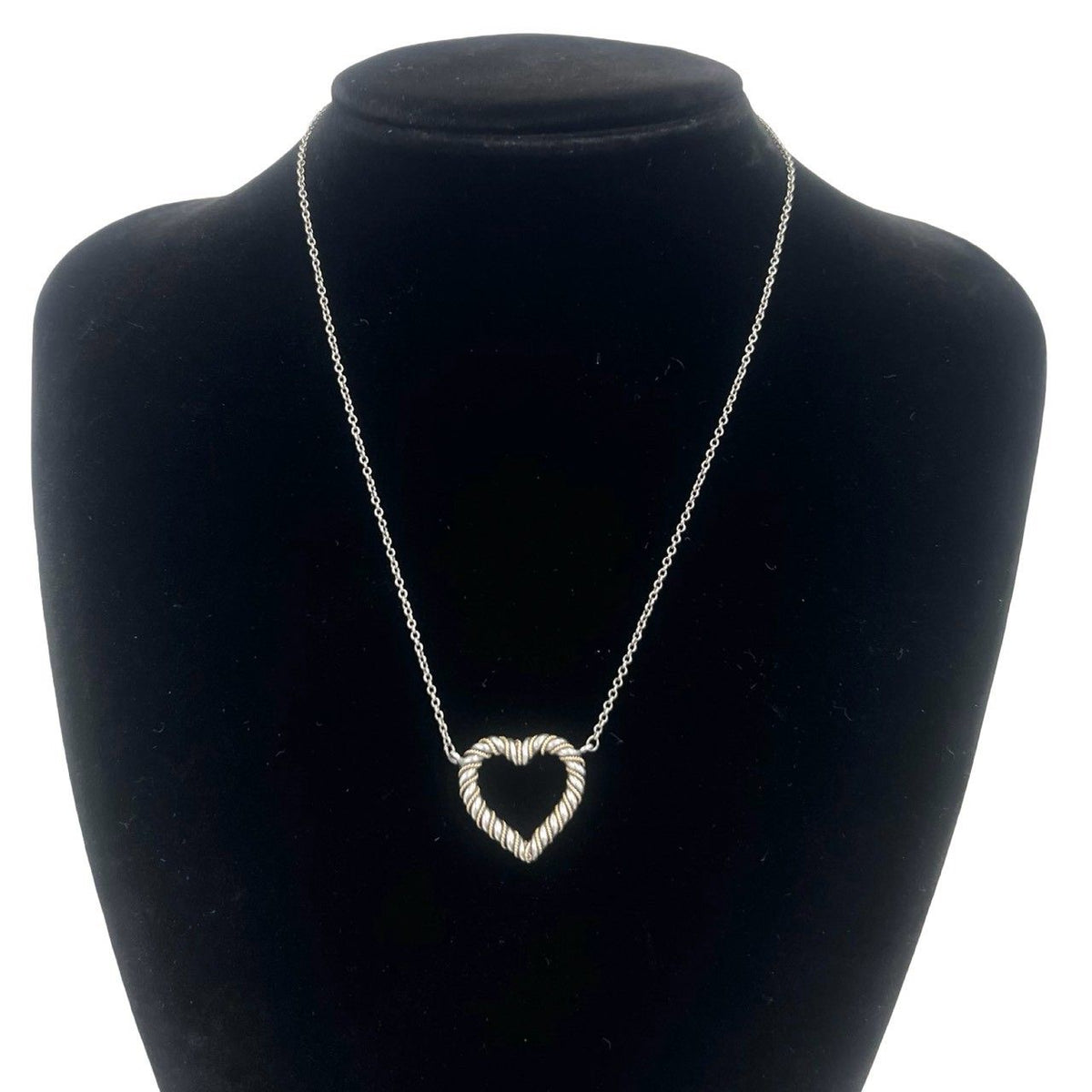 Tiffany & Co Twist Heart Necklace Silver Yellow Gold — view 2
