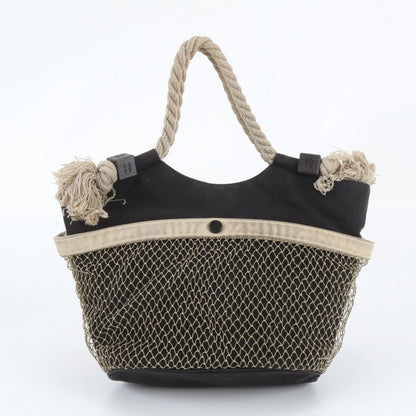 Chanel Fishnet Rope Camellia CC Logo Tote Bag Shoulder — view 3