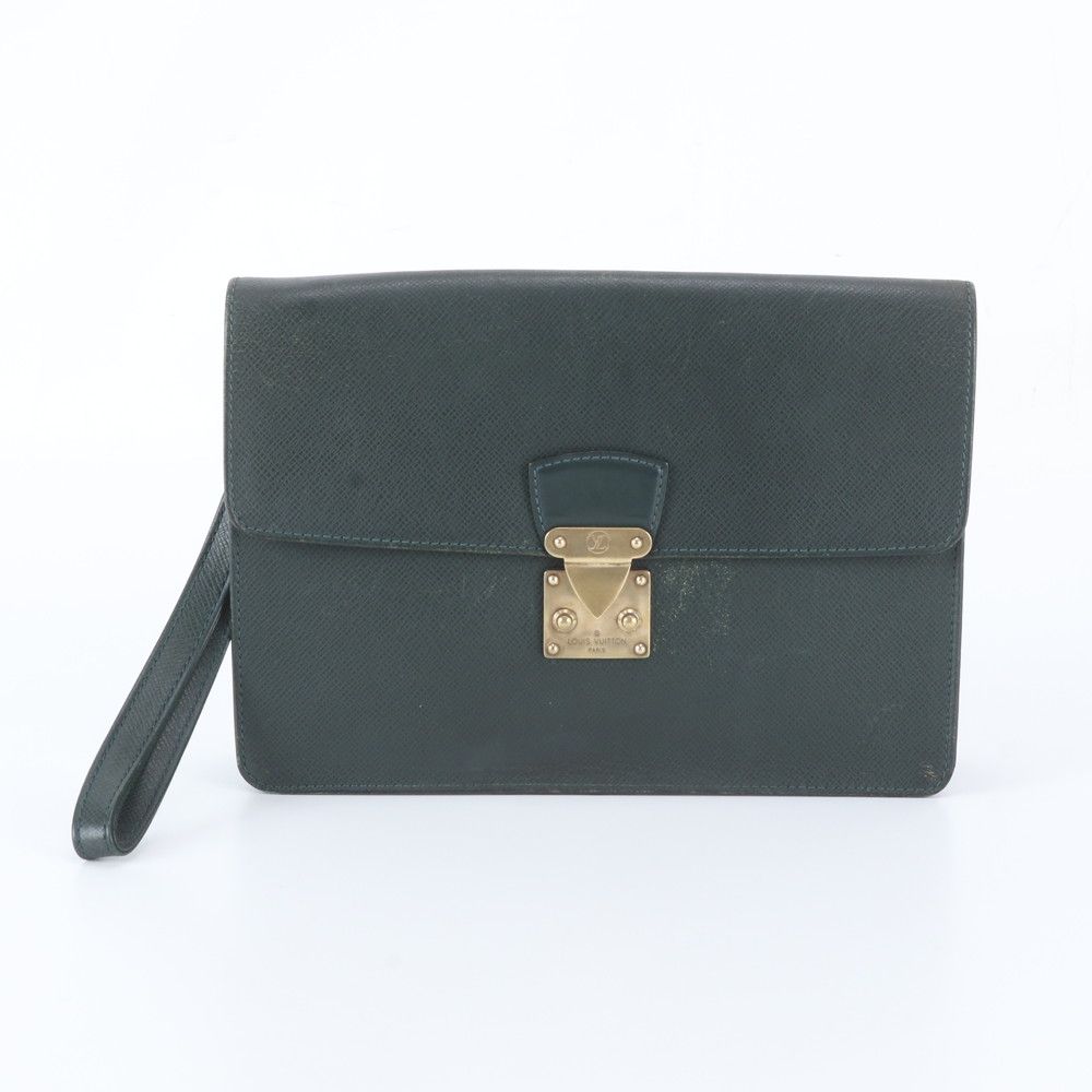 Louis Vuitton Taiga Pochette Clado Leather Clutch Pouch Business