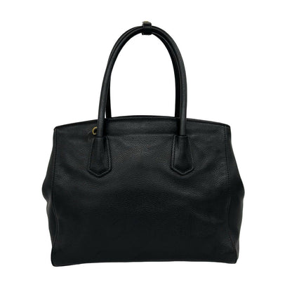 Prada Triangle Logo Leather 2-Way Shoulder Bag Tote Black — view 3
