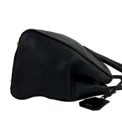 Prada Triangle Logo Leather 2-Way Shoulder Bag Tote Black — view 6