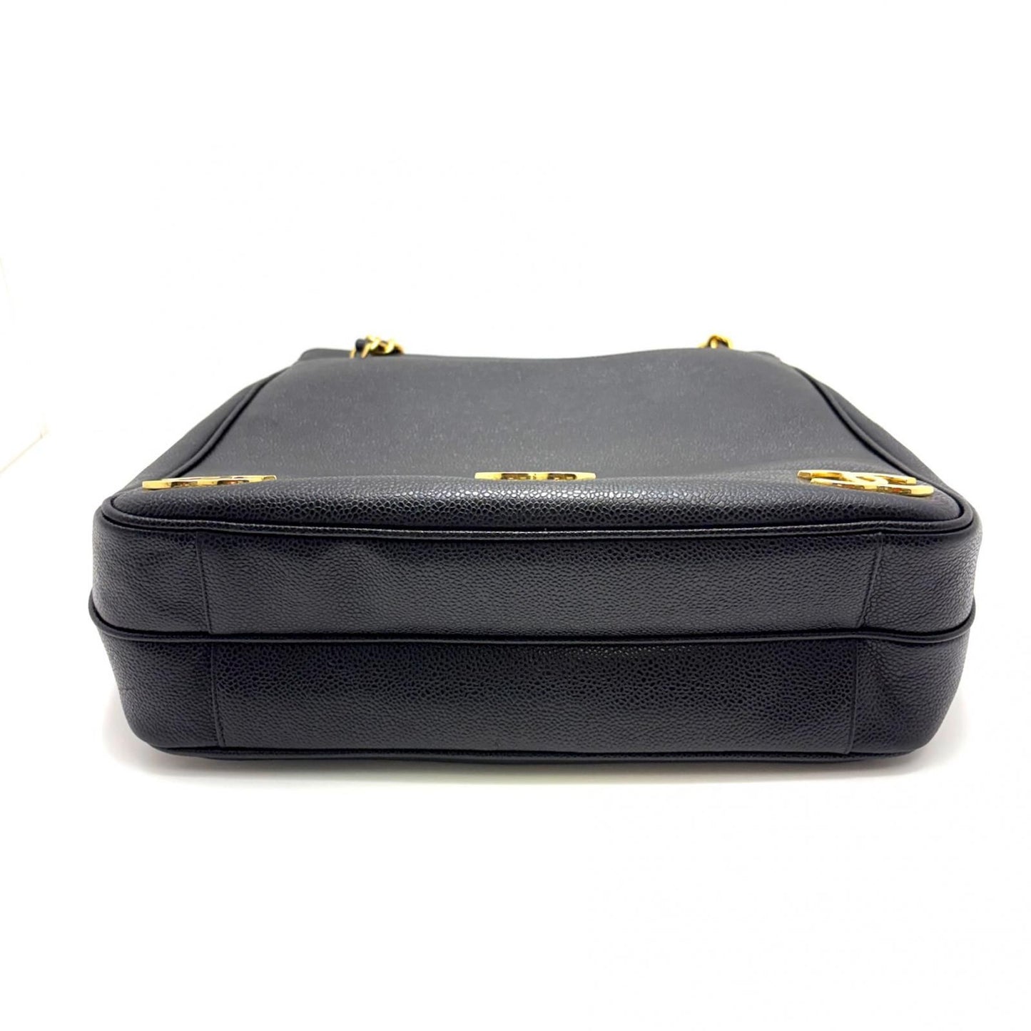Chanel Triple Coco Chain Shoulder Tote Bag Black Caviar — view 3