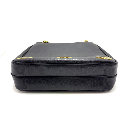 Chanel Triple Coco Chain Shoulder Tote Bag Black Caviar — view 3