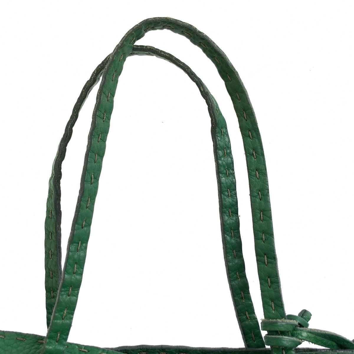 Fendi Selleria Green Silver Leather Tote Bag — view 8
