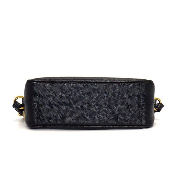 Prada Shoulder Bag Chain Black Saffiano Leather Gold — view 4