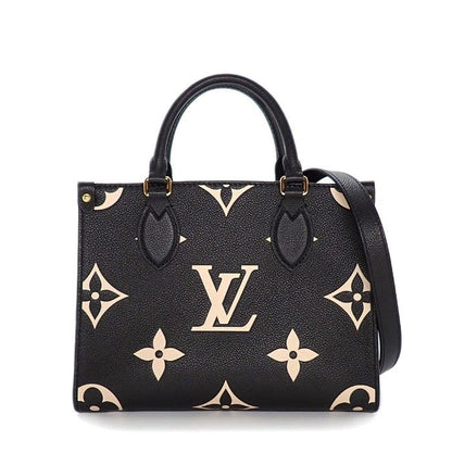 Louis Vuitton Shoulder Bag On The Go PM Black Bicolor Monogram Empreinte Gold