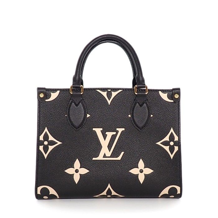 Louis Vuitton Shoulder Bag On The Go PM Black Bicolor Monogram Empreinte Gold — view 2