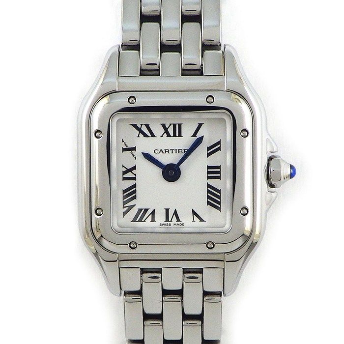 Cartier Watch Panthere Mini Square Silver Dial Roman Index SS Quartz Analog
