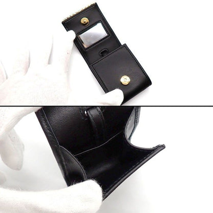 Prada Shoulder Bag Monochrome Small Nero Saffiano Cuir Leather Gold — view 6