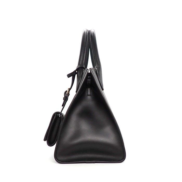 Prada Shoulder Bag Monochrome Small Nero Saffiano Cuir Leather Gold — view 3