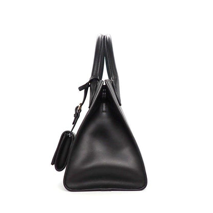 Prada Shoulder Bag Monochrome Small Nero Saffiano Cuir Leather Gold — view 3