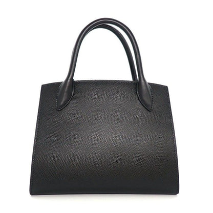 Prada Shoulder Bag Monochrome Small Nero Saffiano Cuir Leather Gold — view 2