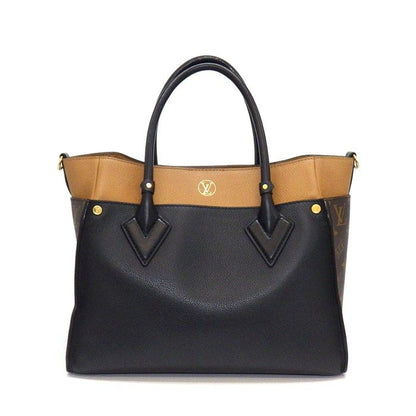 Louis Vuitton Tote Bag on My Side MM Monogram Canvas Black Grain Calfskin — view 2