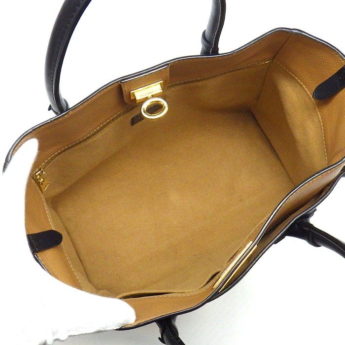 Louis Vuitton Tote Bag on My Side MM Monogram Canvas Black Grain Calfskin — view 5