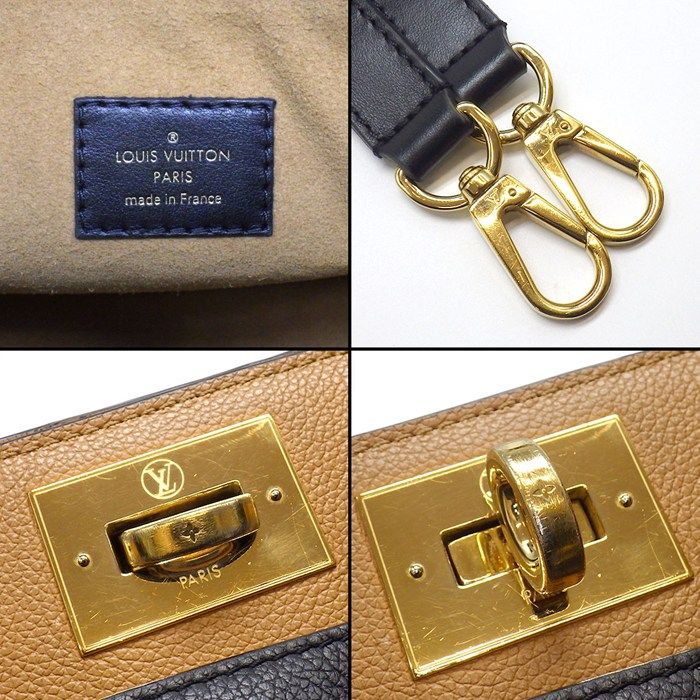 Louis Vuitton Tote Bag on My Side MM Monogram Canvas Black Grain Calfskin — view 7