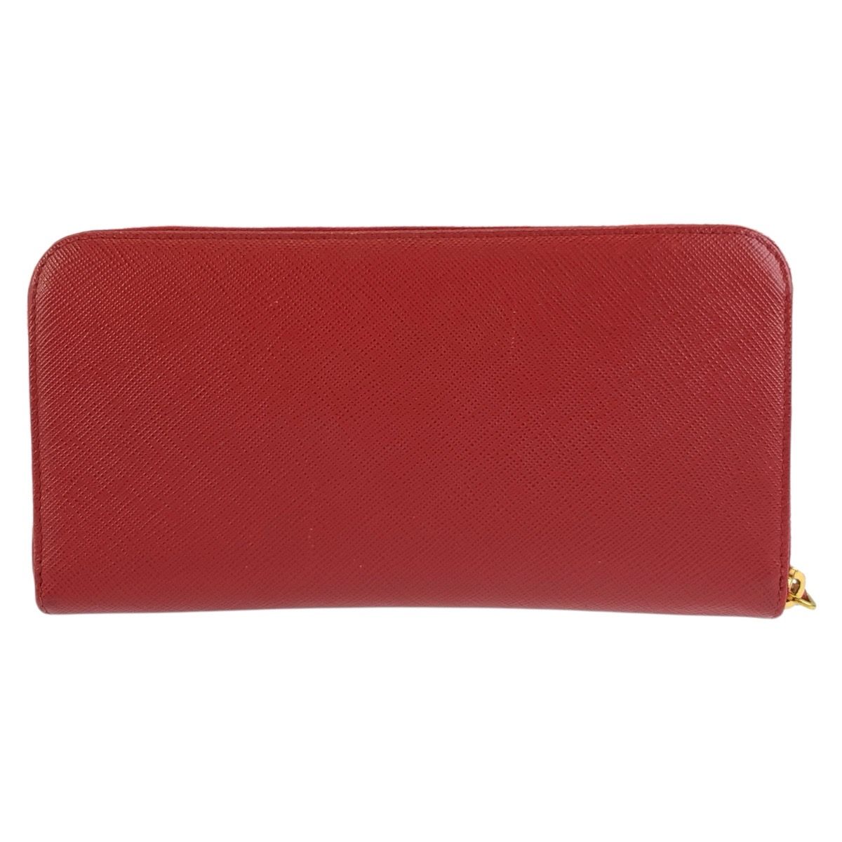 Prada Saffiano Ribbon Red Gold Leather Wallet — view 2