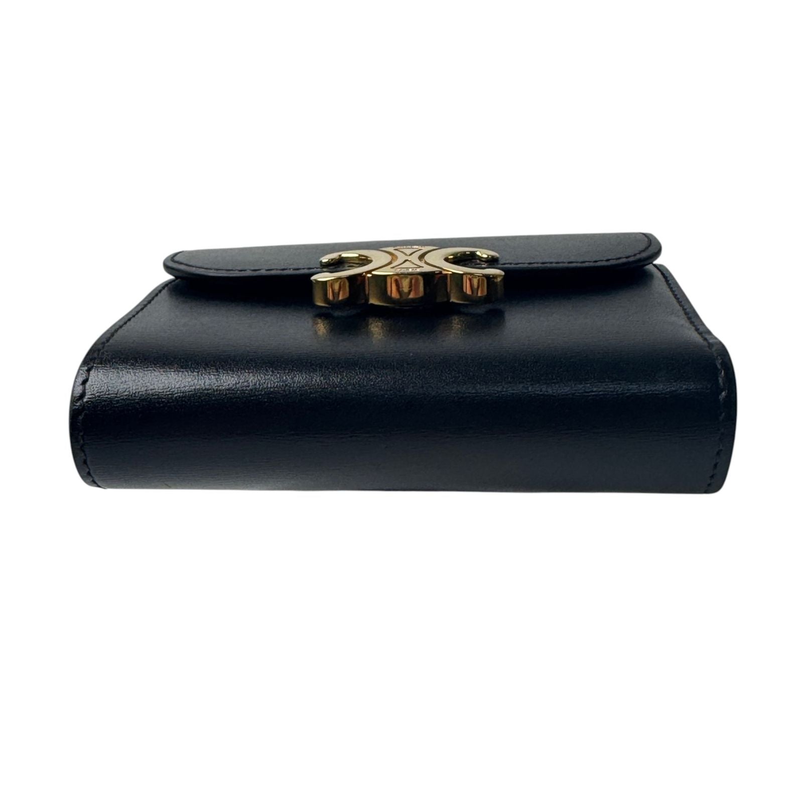 Celine Triomphe Small Flap Wallet Black — view 5