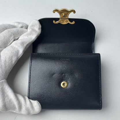 Celine Triomphe Small Flap Wallet Black — view 6
