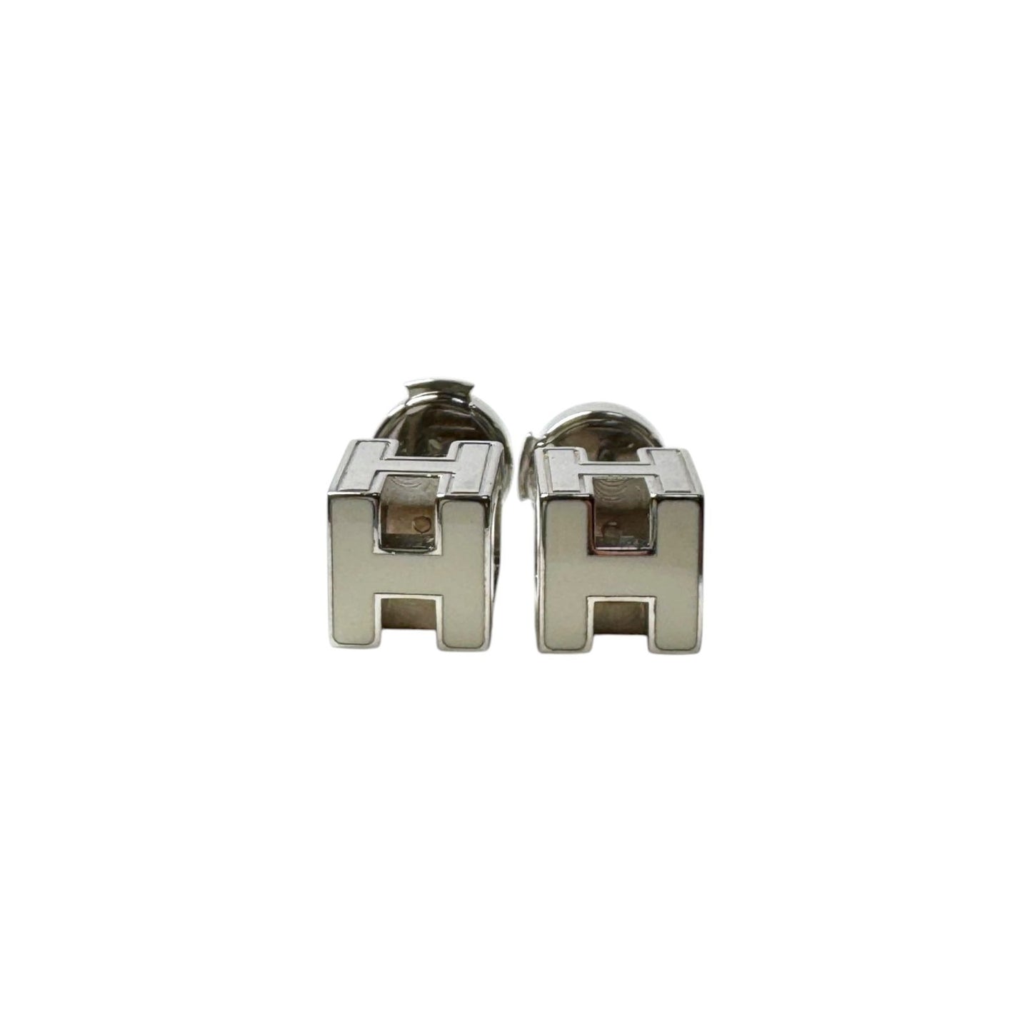 Hermes Cage de Ash H Cube Earrings