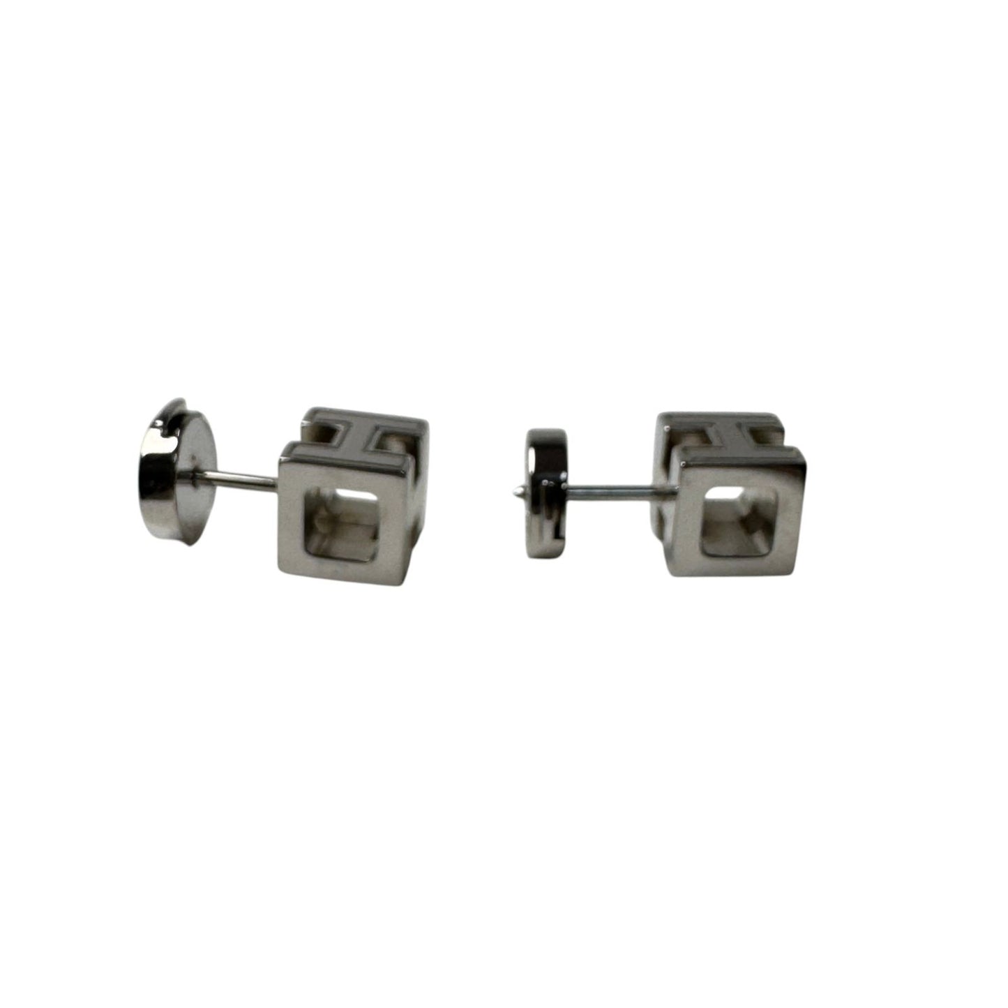 Hermes Cage de Ash H Cube Earrings — view 6