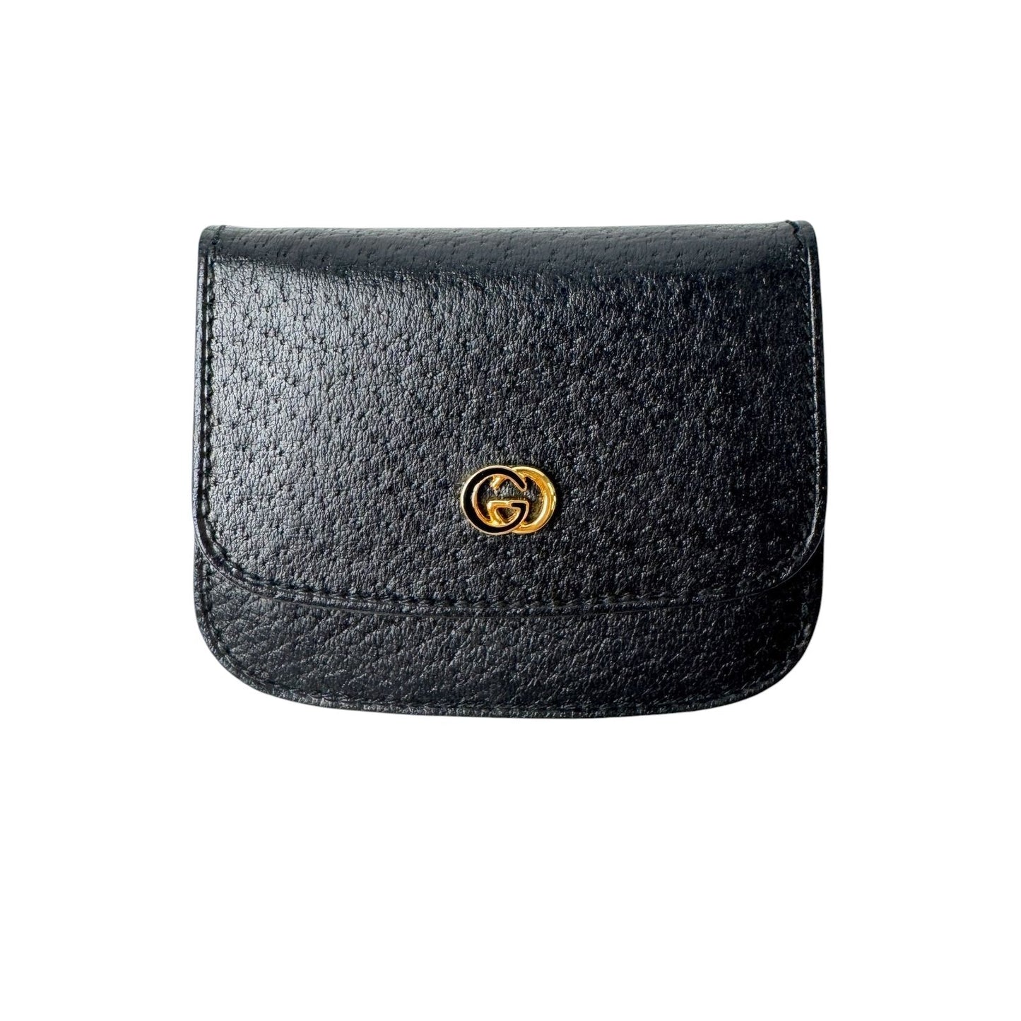 Gucci Vintage GG Marmont Coin Purse Black Leather