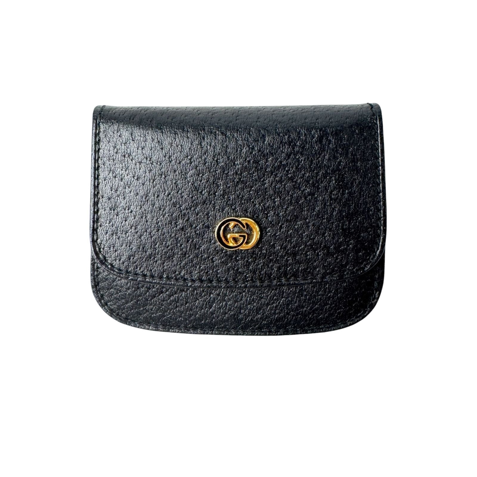 Gucci Vintage GG Marmont Coin Purse Black Leather