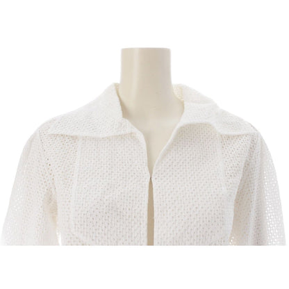 Chanel Cotton Coco Buttons Skipper Long Sleeve Shirt White 34 — view 5