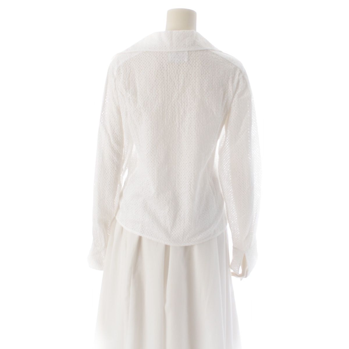 Chanel Cotton Coco Buttons Skipper Long Sleeve Shirt White 34 — view 4