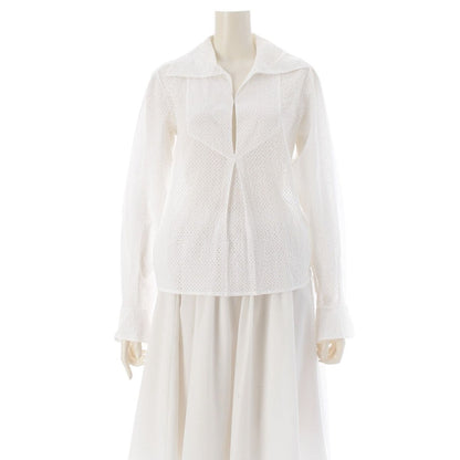 Chanel Cotton Coco Buttons Skipper Long Sleeve Shirt White 34