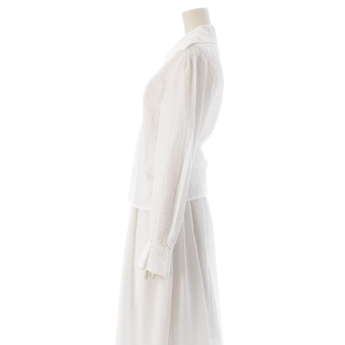 Chanel Cotton Coco Buttons Skipper Long Sleeve Shirt White 34 — view 3