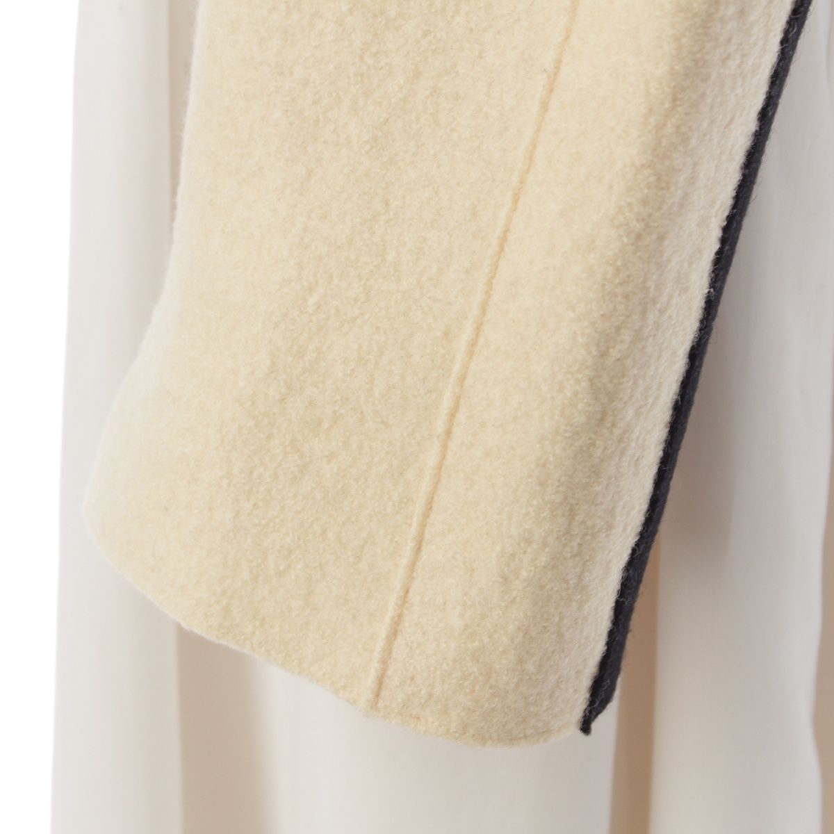 Chanel Wool Bicolor Zip Up Hem Chain Tailored Jacket White Black 38 — view 7