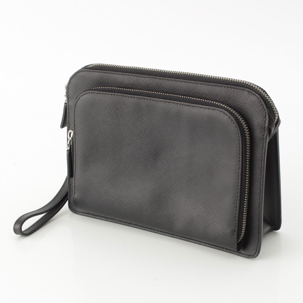 Prada Saffiano Leather Clutch Black — view 3