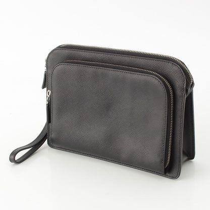 Prada Saffiano Leather Clutch Black — view 3